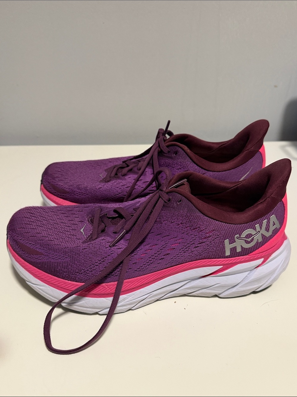PURPLE HOKA ONE RUNNING SHOES